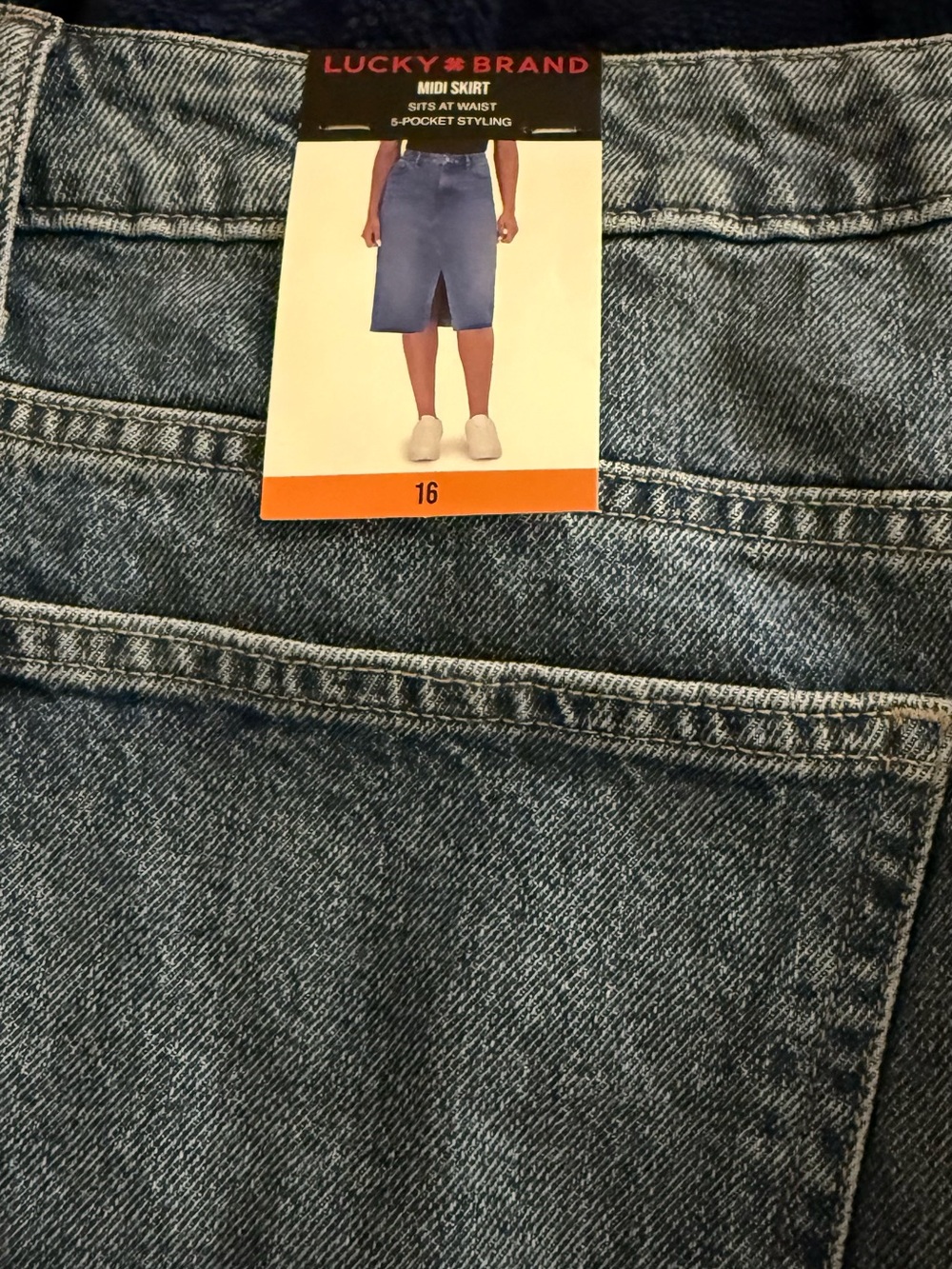 Lucky Brand Women's Light Blue Denim Midi Skirt